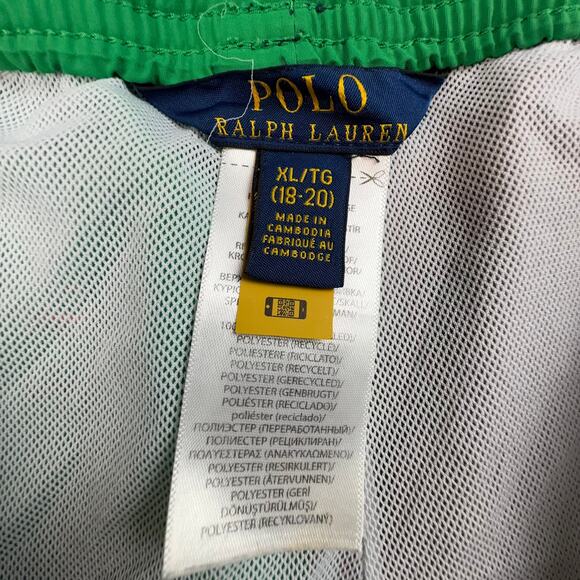 Polo Ralph Lauren Swim Trunks Boys XL Camo Orange Colorblock Mesh Lined Shorts - Picture 5 of 6